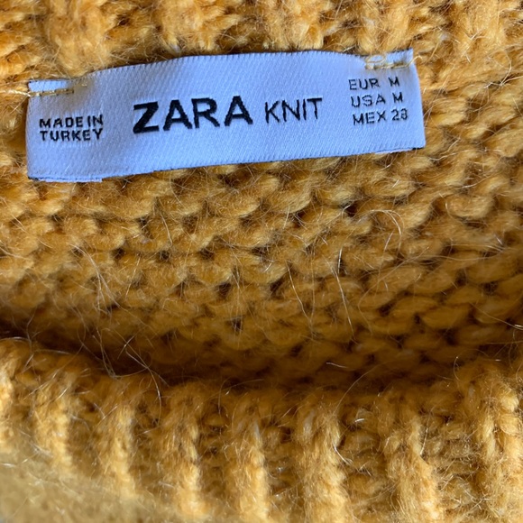 Zara Chunky Round Neck Knit Sweater Mustard Medium - Picture 7 of 7